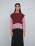 Point Ruffle Blouse in Syrah Stripe